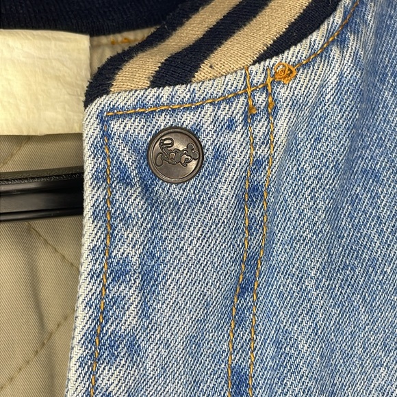 Vintage Disney Mickey Mouse Varsity Denim Jacket - Picture 8 of 10